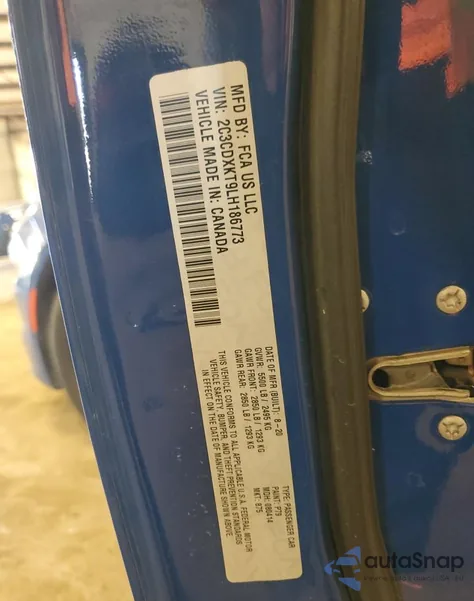 2020 Dodge Charger Police из США, поврежденный, VIN 2C3CDXKT9LH186773